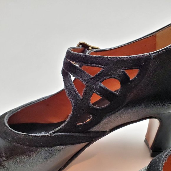 NIB Re-Mix Janet Black/Black Suede Shoes Size 6 - Picture 2 of 9